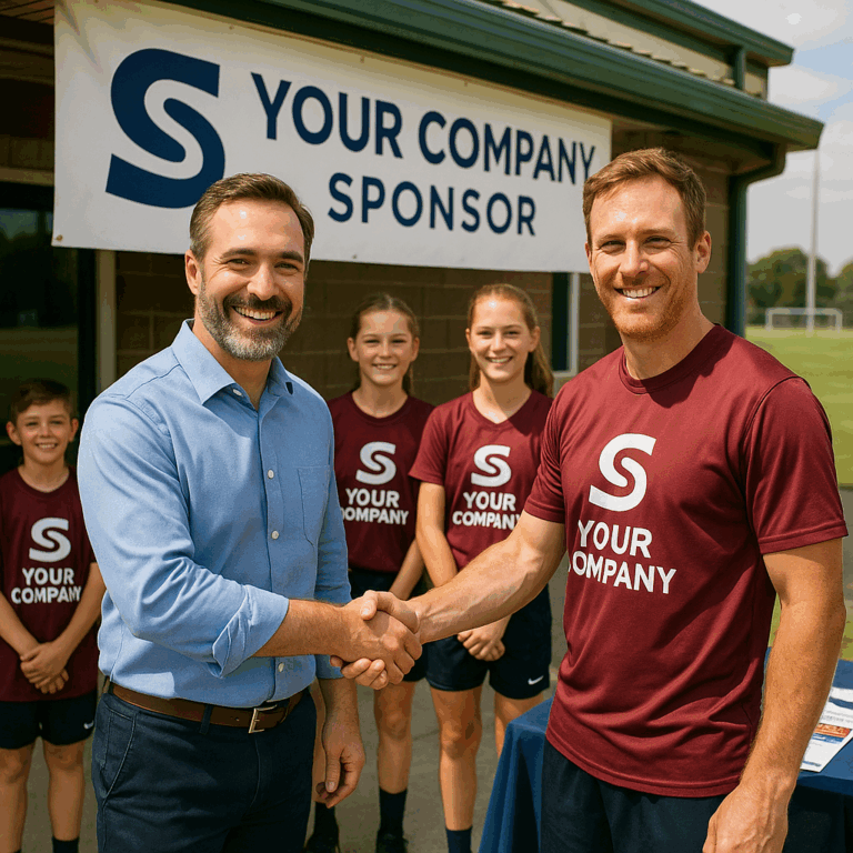 Soutien d'entreprise lors d'un événement sportif.
